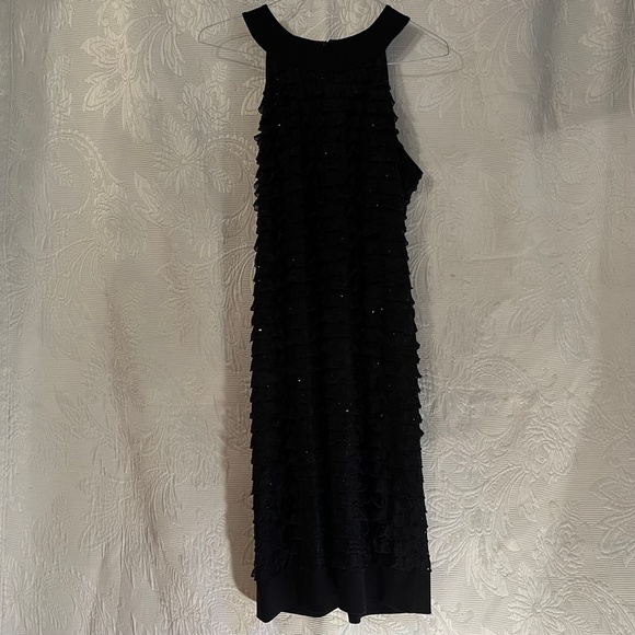 Joseph Ribkoff Black Halter Sequin Dress - Size 14 - Picture 6 of 7